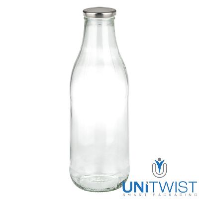 Bild 1000ml Glasflasche + BasicSeal Deckel weiss UNiTWIST