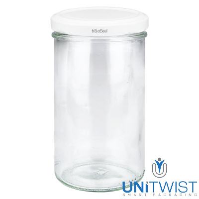 Bild 277ml Sturzglas mit BioSeal Deckel weiss UNiTWIST