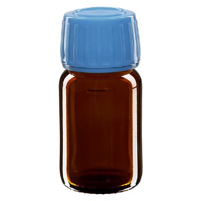 Bild 30ml Euro-Medizinflasche braun Verschl. blau OV