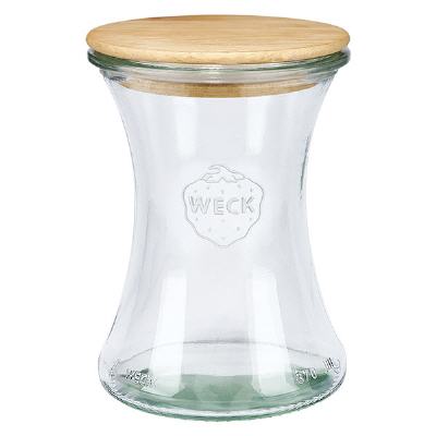 Bild 370ml Delikatessenglas WECK RR80 mit Holzdeckel
