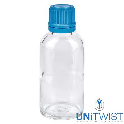 Bild 30ml Flasche 11mm SV blau OV ClearLine UT18/30
