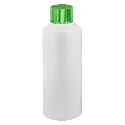 Bild Apothekenflasche HDPE 75ml weiss, mit grünem SV