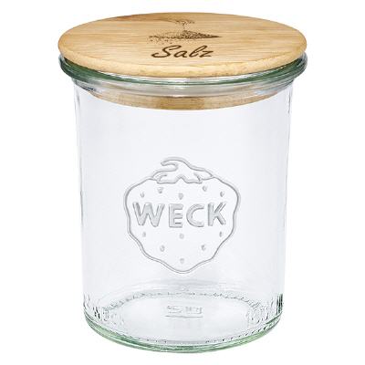 Bild Set Salz: Holzdeckel & WECK Sturzglas 160ml