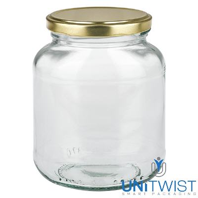 Bild 370ml Ovalglas mit BasicSeal Deckel gold UNiTWIST