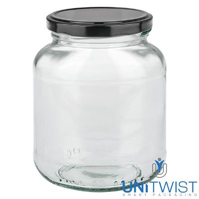 Bild 370ml Ovalglas mit BasicSeal Deckel schwarz UNiTWIST