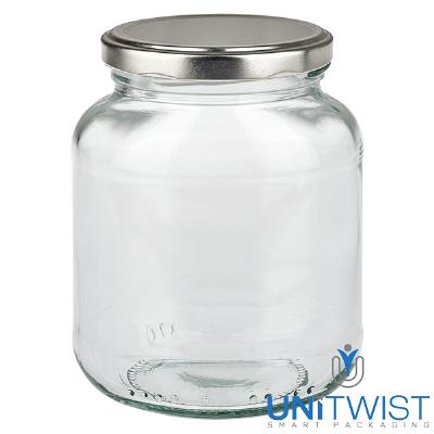 Bild 370ml Ovalglas mit BasicSeal Deckel silber UNiTWIST