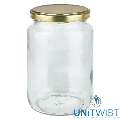 Bild 795ml Rundglas mit BasicSeal Deckel gold UNiTWIST