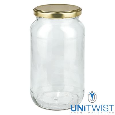 Bild 1062ml Rundglas mit BasicSeal Deckel gold UNiTWIST