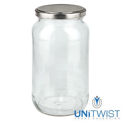 Bild 1062ml Rundglas mit BasicSeal Deckel silber UNiTWIST