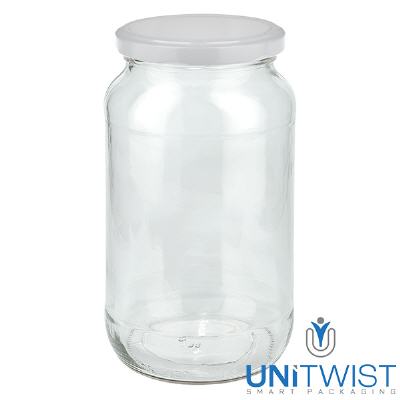Bild 1062ml Rundglas mit BasicSeal Deckel weiss UNiTWIST