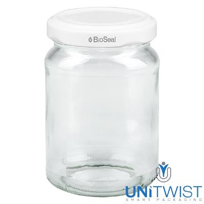 Bild 205ml Rundglas mit BioSeal Deckel weiss UNiTWIST