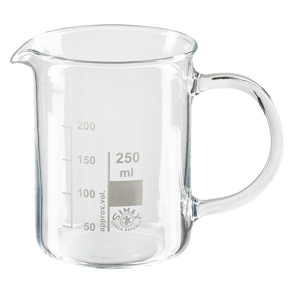250ml mit Borosilikatglas, Becherglas Henkel